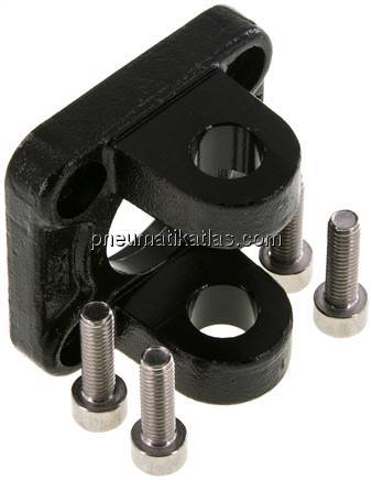 ISO 15552-Gabelschwenkbefestigung 40 mm, Stahl brüniert