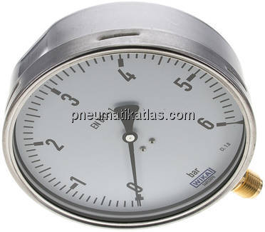 Manometer senkrecht (CrNi/Ms), 160mm, 0 - 6 bar