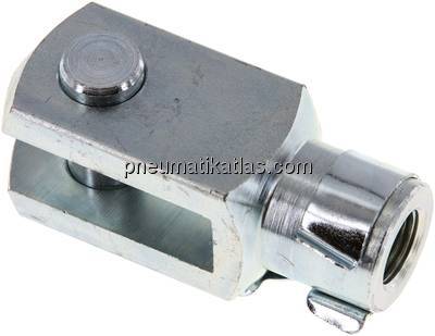 Gabelkopf mit Bolzen M 16x1,5, Stahl verzinkt