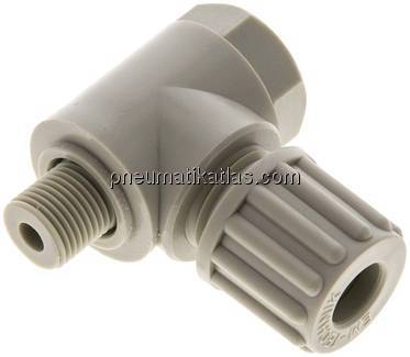 Winkel-Verschraubung G 1/8"-8x6mm, Polypropylen, Hohlschraube