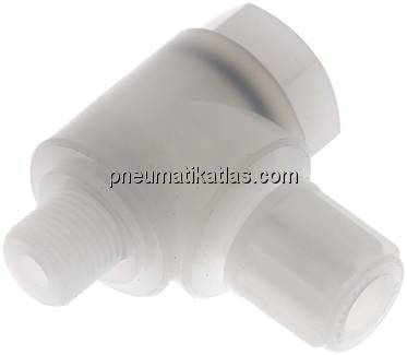 Winkel-Verschraubung G 1/8"-6x4mm, PVDF, Hohlschraube