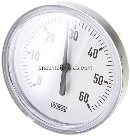 Bimetallthermometer, waagerecht D80/0 bis +60°C/60mm