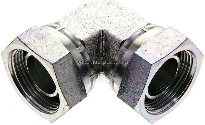 90°-Winkelverschraubung,60°Konus G 1-1/4" (IG), Stahl verzinkt