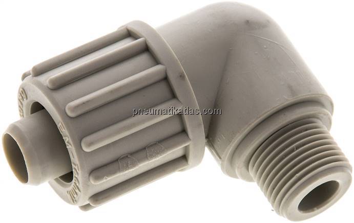 Winkel-Verschraubung G 3/8"-16x10mm, Polypropylen
