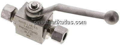 Hochdruck-Kugelhahn, Edelstahl, 12 L (M18x1,5), -0,999 bis 315bar