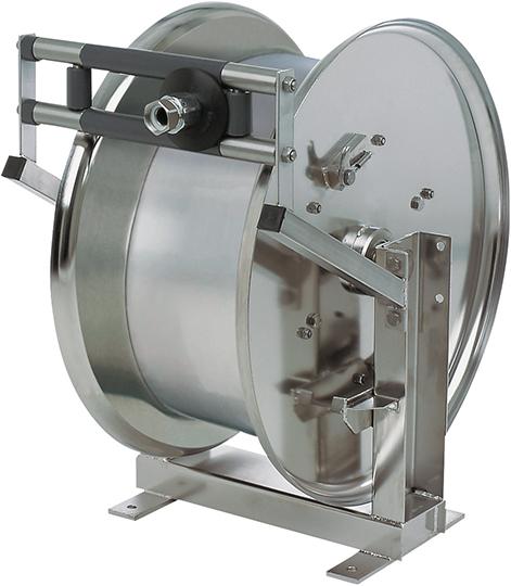 Schlauchaufroller Edelstahl o. Schlauch für 40m Schlauch DN 25mm Druckluft/Öl/Wasser