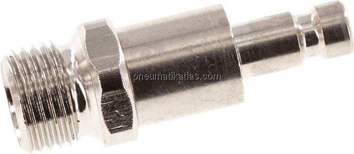 Kupplungsstecker (NW2,7) G 1/8"(AG), Messing vernickelt