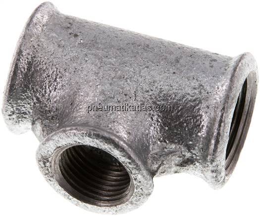 T-Stück Rp 3/4"-Rp 1/2"-Rp 3/4" (IG), Temperguss verzinkt