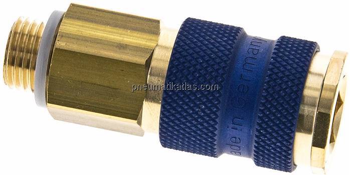 Kupplungsdose (NW7,2) G 1/4"(AG), blau, Sechseck SW12