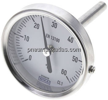 Bimetallthermometer, waagerecht D63/0 bis +60°C/63mm