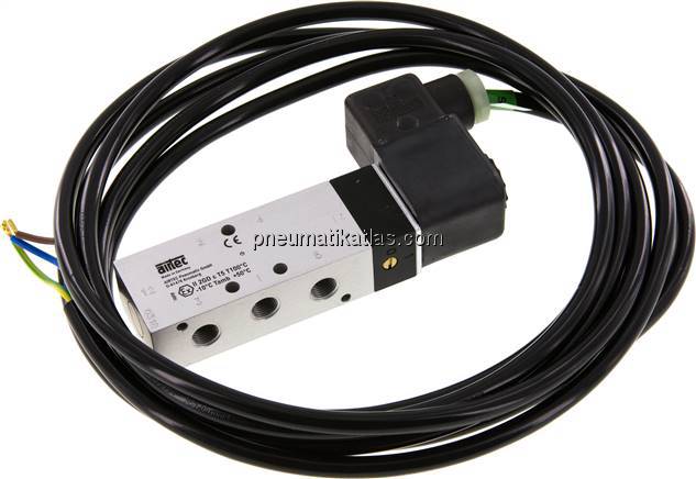 5/2-Wege Magnetventil, G 1/8", Feder, 230 V AC, ATEX-Zulassung