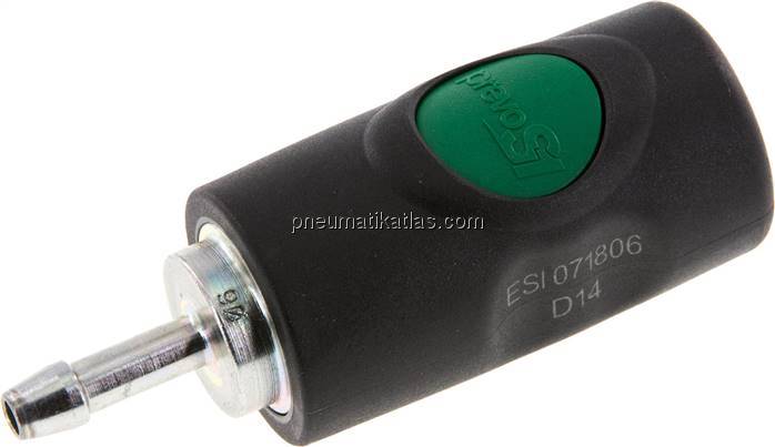 Sicherheits-Druckknopfkupplung (NW7,2), 6 (1/4")mm Schl., Kunststoff