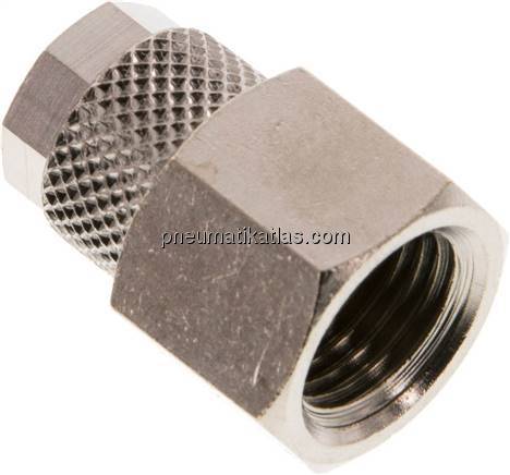 Aufschraub-Verschraubung G 1/4"-8x6mm, Messing vernickelt