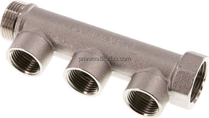 Verteilerrohr G 3/4"(IG/AG), Abgang 3x G 1/2" (IG)