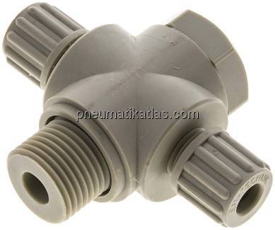 T-Verschraubung G 1/2"-8x6mm, Polypropylen, Hohlschraube