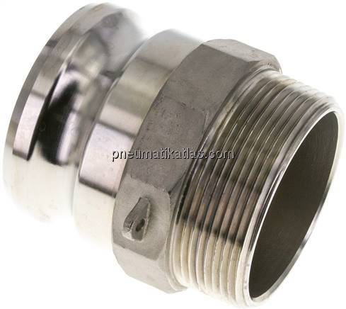 Kamlock-Stecker (F) NPT 3"(AG), Edelstahl (1.4408)