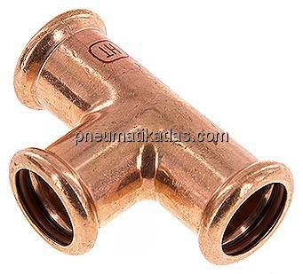 Pressfitting, T-Stück, 22mm innen, Kupfer / Kupferlegierung