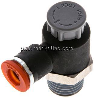 Kompakt-Drosselventil R 1/4"-6mm,zuluftregelnd