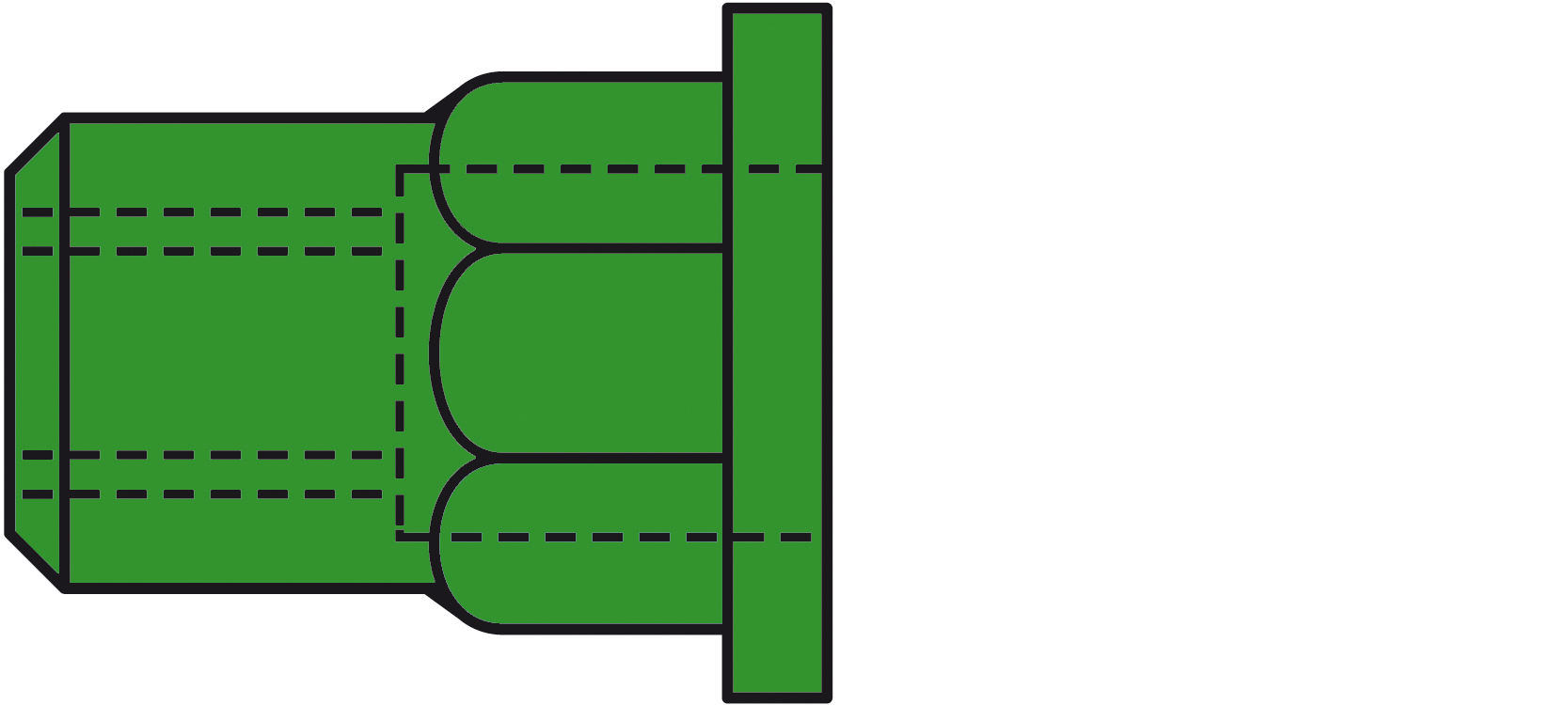 Blindnietmuttern Teilsechskant A4-Edelstahl Flachrundkopf M 6 x 9 x 15,5