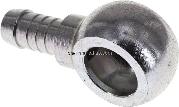 Schlauchnippel 16mm Ring, 9 - 10mm, Stahl verzinkt