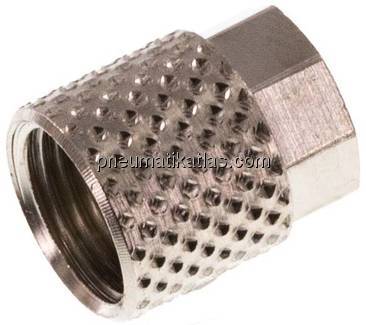 CK-Überwurfmutter 6x4mm(M 8x0,75), Messing vernickelt