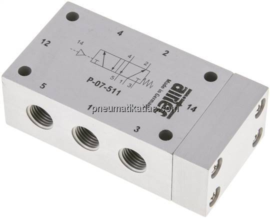 5/2-Wege Pneumatikventil G 1/4", Feder, ATEX-Zulassung