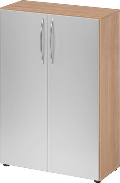 Schrank 4550 BM, 3OH K: Nussbaum / F: Silber 80x34,6x114,4 cm (BxTxH)