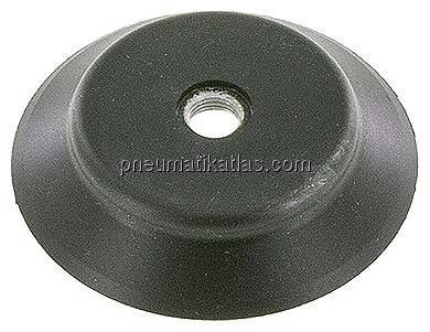 Flachsauger (stabile Lippe), Ø 95x6mm, G 1/4", NBR (55A), schwarz