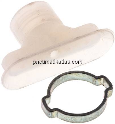 Ovalsauger, 45 x 15mm, Hub 3mm, Silikon (60A), transparent