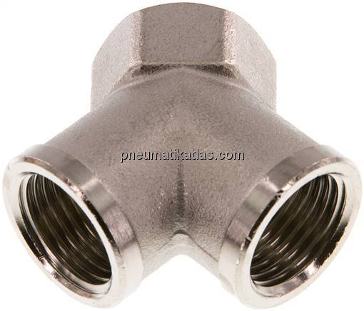 Y-Stück G 1/2" (IG), Messing vernickelt