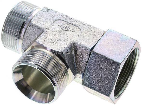 LTE-T-Stück, 60°-Kegel, G 1-1/2"(AG/IG), Stahl verzinkt