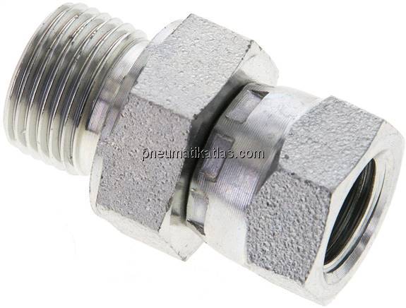 Einstellb. Einschraubverschr. 60°Keg.(G 1/4")-G 3/8"(AG)