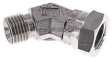 45°-Einschraubwinkel, 60°-Kegel, G 1/4", V4A