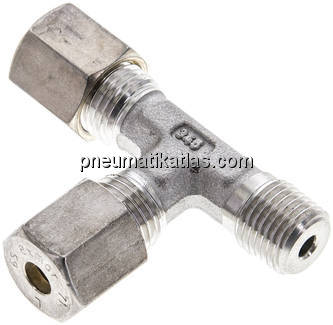 LE-Schneidringverschraubung R 1/4"-6 S (M14x1,5), Klemmring 1.4571 (NC)
