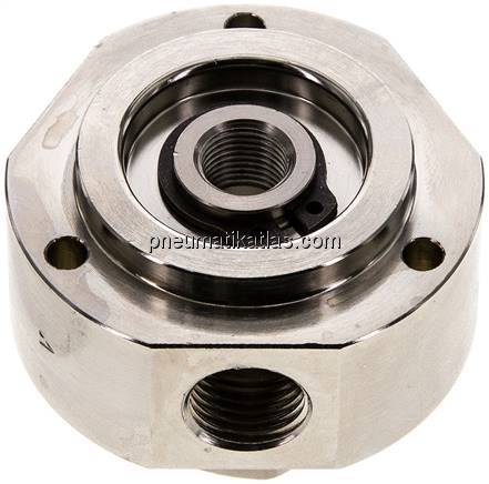 Drehverteiler G 3/8"-3x G 1/4", 3-fach, Einsatz für Vakuum