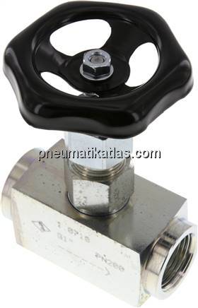 Nadel-Absperrventil, Stahl verzinkt, G 1", 0 - 200bar