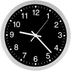 Quarz-Wanduhr D300 eleg. Ziffernblatt sw, Zahlen Mobatime