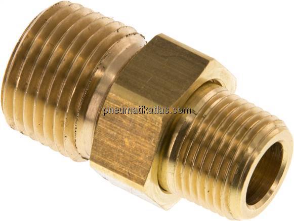 Doppelnippel trennbar R 1/2"-R 3/8", Messing