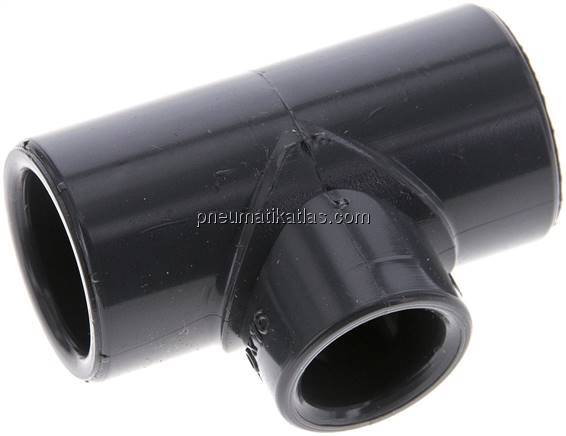 Klebemuffen-T-Stück, reduziert, PVC-U, 20x16x20mm