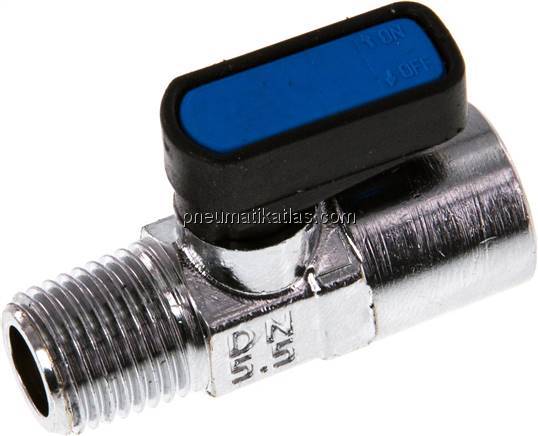 Messing-Minikugelhahn Rp 1/4"-R 1/4" (AG), PN 20