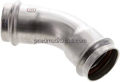 Pressfitting, 45° Bogen, 42mm innen, 1.4404