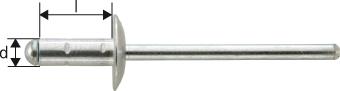 Mehrbereichs-Blindniet Alu/Stahl Großkopf 4,8x17mm GESIPA PolyGrip