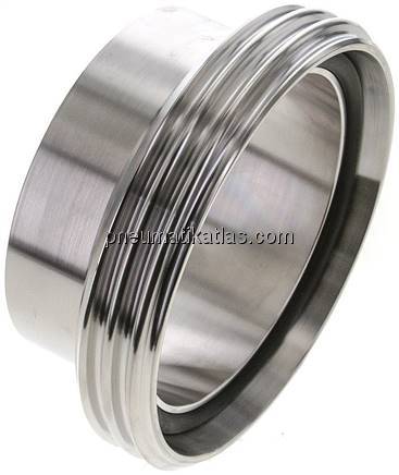 Gewindestutzen (Milchgewinde) Rd 110 x 1/4"-85,0mm, 1.4404