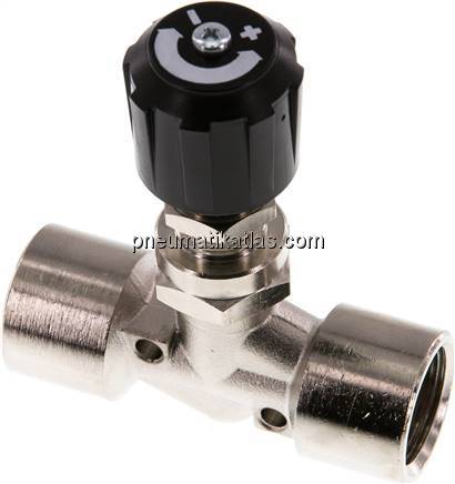 Nadel-Absperrventil, Messing vernickelt, G 1/2", PN 18