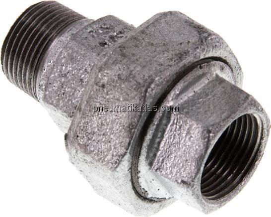 Verschraubung kon. dichtend, Rp 3/4"/R 3/4" (IG/AG)