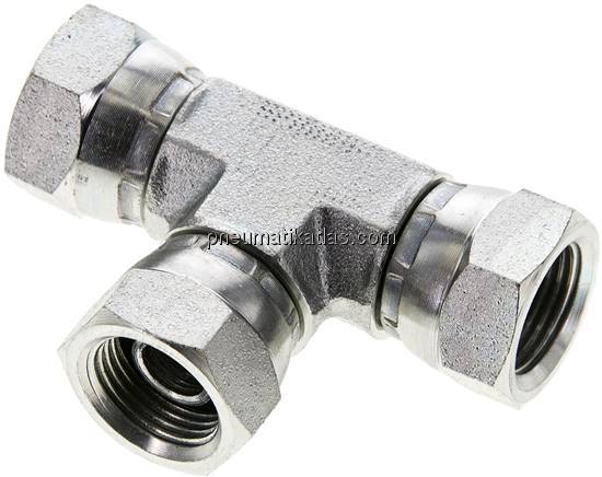 T-Verschraubung,60°Konus G 3/8" (IG), Stahl verzinkt