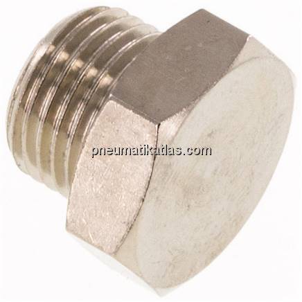 Verschlussstopfen Außenskt. G 1/8", Messing vernickelt