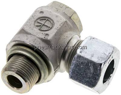 Winkel-Schwenkverschraubung M 22x1,5-16 S (M24x1,5), Stahl verzinkt