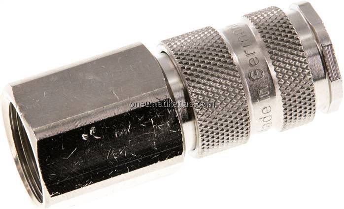 Kupplungsdose (NW7,2) G 1/2"(IG), Stahl gehärtet, vernickelt / Messing vernickel