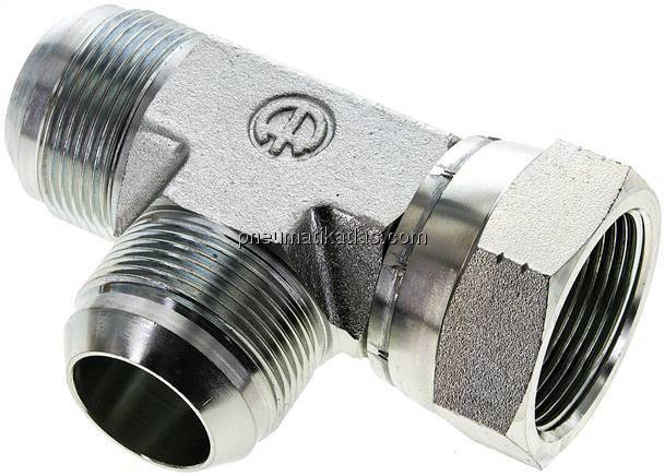 T-Verschraubung,UN 1-5/8"-12 (JIC), Stahl verzinkt